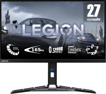 Lenovo Legion Y27-30 27" FHD IPS Pro Gaming Monitor, 165Hz Refresh Rate & 0.5ms Response Time, 3Wx2 Speaker, AMD FreeSync, 16.7M Colors, 2x HDMI 2.0, 1x DP 1.4, 4x USB 3.2, Black