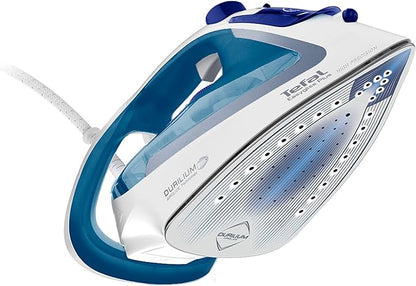 Tefal Easygliss Plus Steam Iron, 2700 W, 220 gmin, Durilium Soleplate, Blue/White - FV5751E2