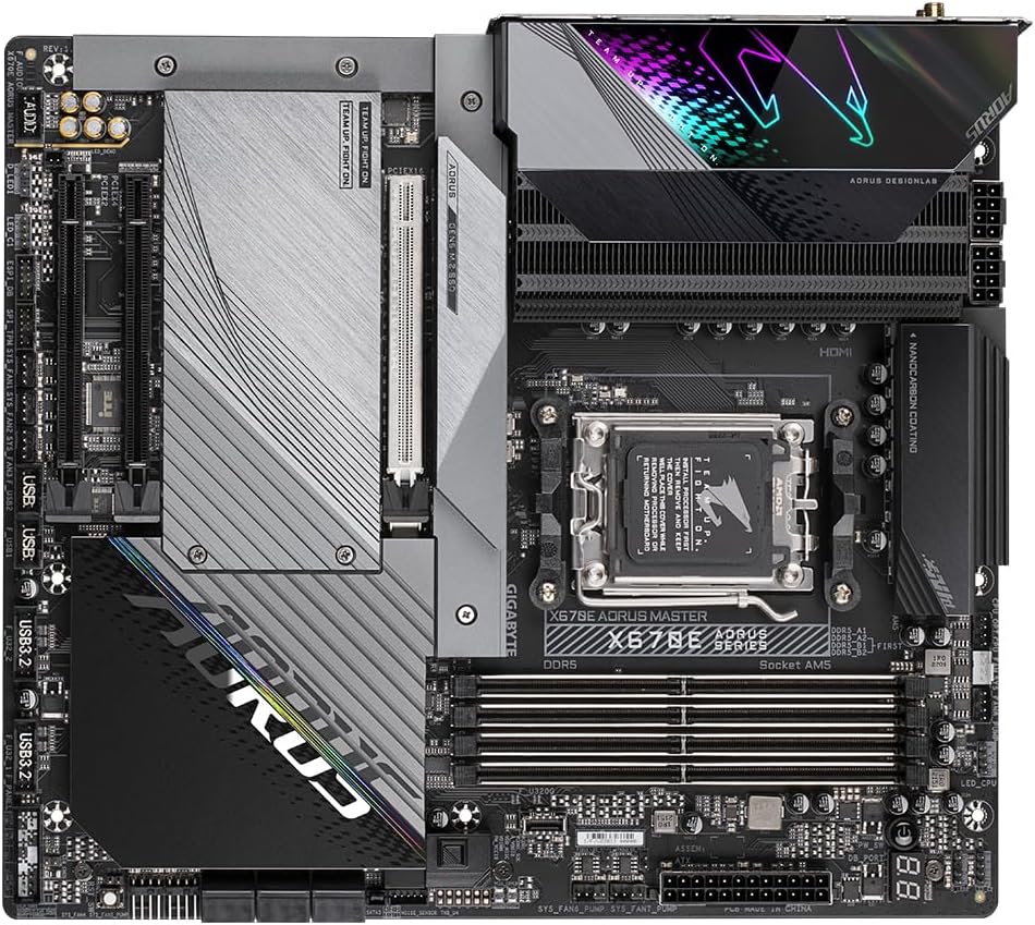 Gigabyte X670E AORUS MASTER ATX Motherboard - Supports AMD Ryzen 7000 Series CPUs (Socket AM5), DDR5 6400(OC), 1x PCIe 5.0 x16, 1x PCIe 4.0 x16, 2x M.2 PCI-E 5.0, 2x M.2 PCI-E 4.0, 2.5G LAN & Wi-Fi 6E - T