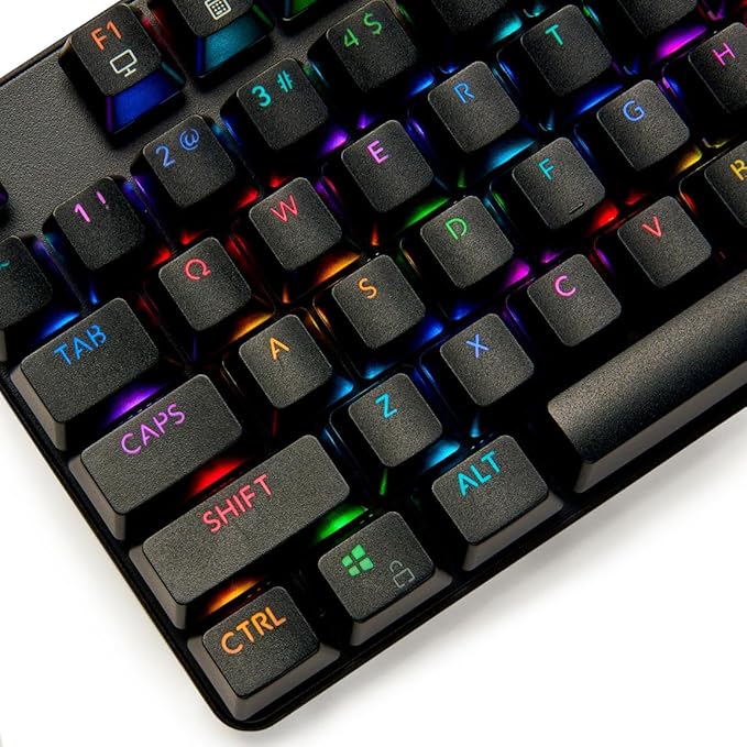 GameStop GS200 RGB Gaming Mechanical Keyboard - Outemu Brown Switches - 1000Hz Polling Rate - FPS Sniper (Black)