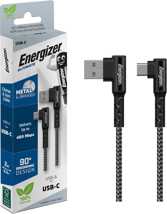 Energizer cable USBA-C 90-2m Black