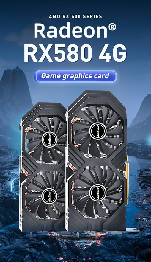 JIESHUO AMD RX 580 4GB 2048SP Video graphics card GDDR5 GPU 256-bit PCI-E 3.0 rx580 4g Computer Desktop Computer Gaming