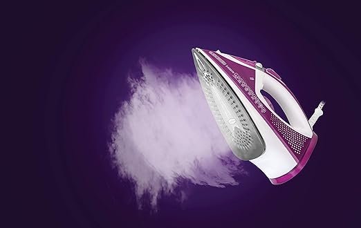 Black+Decker 2400W Steam Iron with Auto Shutoff and Ceramic Soleplate, Magenta - X2450-B5, 2 Years Warranty