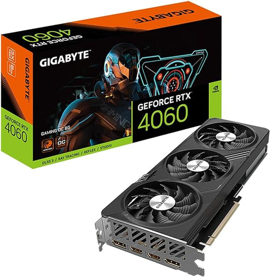 Gigabyte GeForce RTX 4060 Gaming OC 8G Graphics Card, 3X WINDFORCE Fans, 8GB 128-bit GDDR6, GV-N4060GAMING OC-8GD Video Card