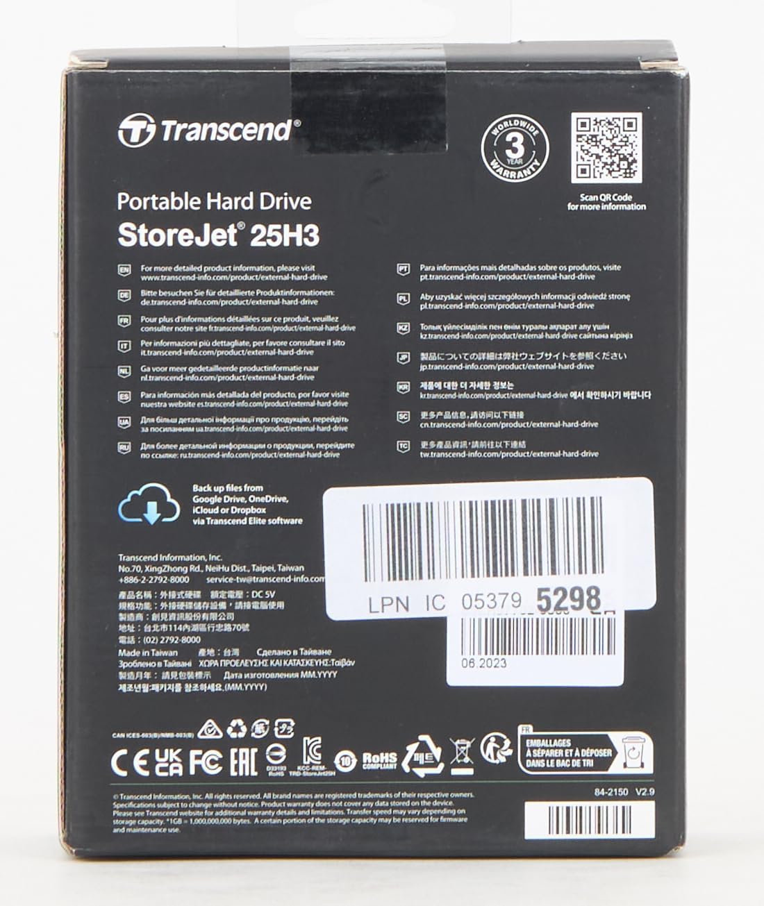 Transcend 4 TB Rugged Portable Hard Drive - Shock Resistant USB 3.1 Gen 1 StoreJet Purple - TS4TSJ25H3P