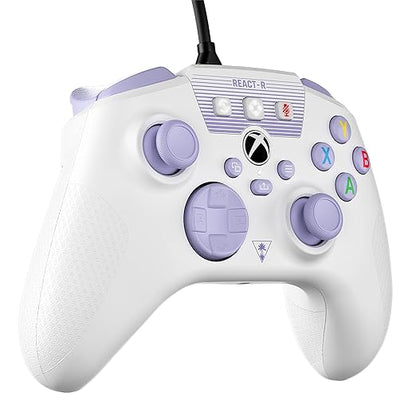 Turtle Beach REACT-R Wired Game Controller – Officially Licensed for Xbox Series X & S, Xbox One, and Windows 10|11 PC’s – White & Purple