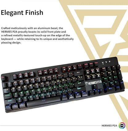 GAMDIAS Hermes P2A Full-Size RGB Mechanical Gaming Keyboard with Optical Switches, 12 Built-in Lighting Effects, 8 Multimedia Keys, 4 Lighting Effects Hotkeys and 32KB Built-in Memory (Multicolour)