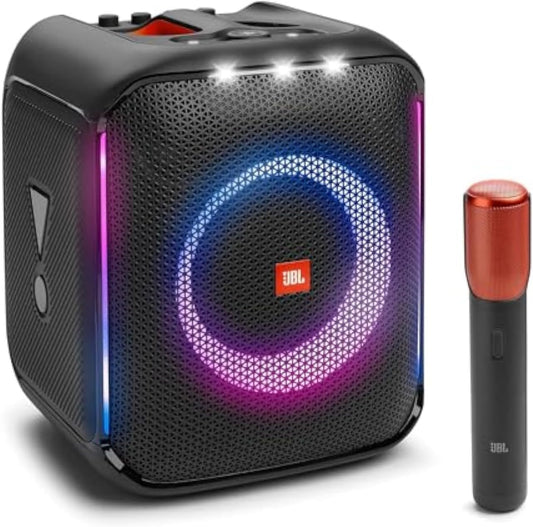 JBL Partybox Encore Portable Party Speaker with Digital Wireless Mic, 100W Powerful Sound, Dynamic Light Show, IPX Splash Proof, 10 Hours of Playtime, Multisource Playback - Black, JBLPBENCORE1MICUK