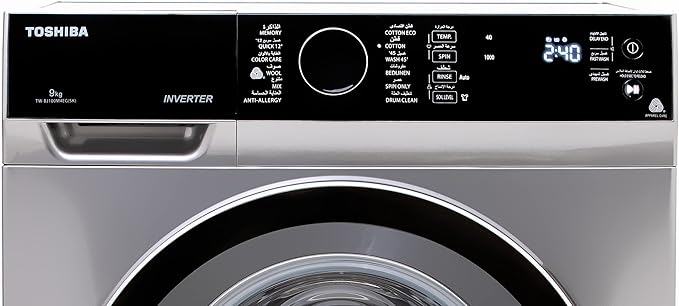 Toshiba- Washing Machine -Atomatic - Silver - 9Kg- Great Waves, 1200RPM - Inverter- TW-BJ100M4E(SK)