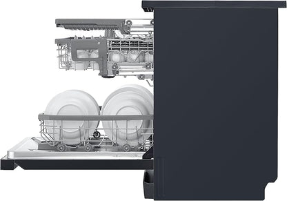 LG QuadWash™ Steam Dishwasher, 14 Place Settings, EasyRack™ Plus, Inverter Direct Drive, ThinQ™ - DFC335HM.ABMPEEC, Dark Grey