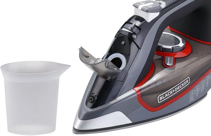 Black & Decker Steam Iron With Ceramic Soleplate 2200W,Grey,X2050-b5