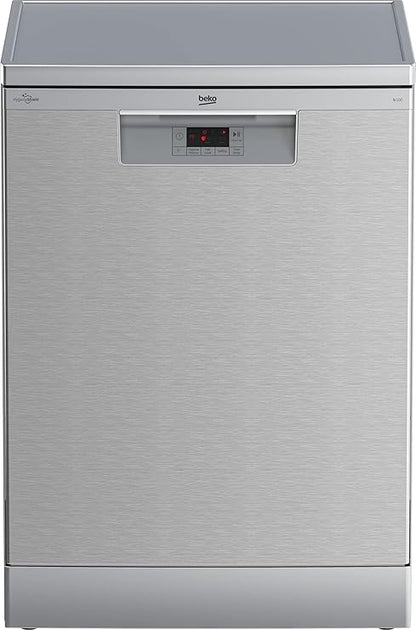 Beko dishwasher 5 programs 14 persons 60 cm - silver - led - half load + hygiene intense + steam gloss