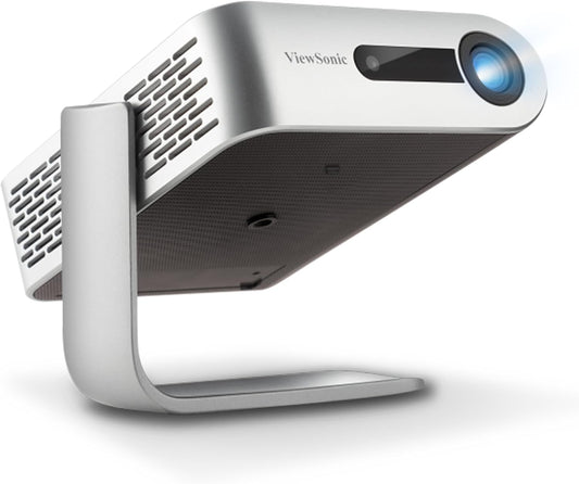 ViewSonic M1+_G2 LED Mobile Projector [360 Degree Ceiling Projection/Ceiling Projection Without a Tripod / 120 ANSI Lumens/DLP Built-In/Automatic Vertical Keystone Correction Supported/Harman