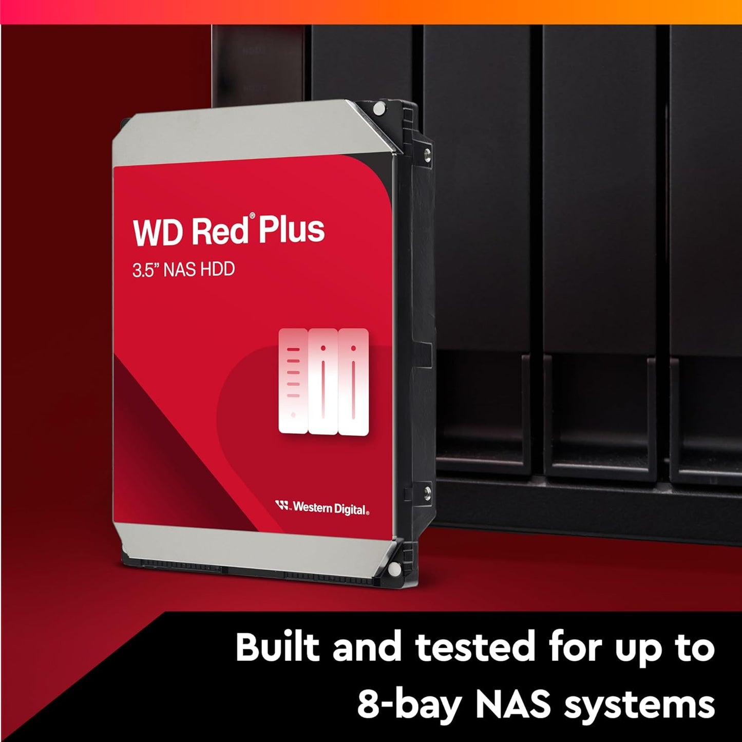 Western Digital 4TB WD Red Plus NAS Internal Hard Drive HDD - 5400 RPM, SATA 6 Gb/s, CMR, 256 MB Cache, 3.5" -WD40EFPX