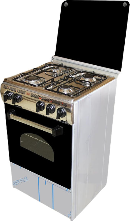 Al Ahram Gas 50x50 Stainless Steel 4 Burner Pyramid