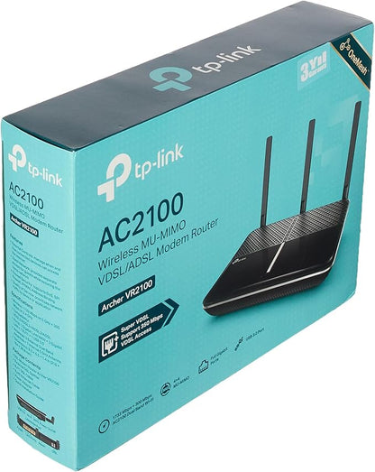 TP-Link Archer VR2100 AC2100 MU-MIMO VDSL/ADSL Modem Router, 350Mbps Wireless Dual-Band MU-MIMO Fiber/VDSL/ADSL Modem