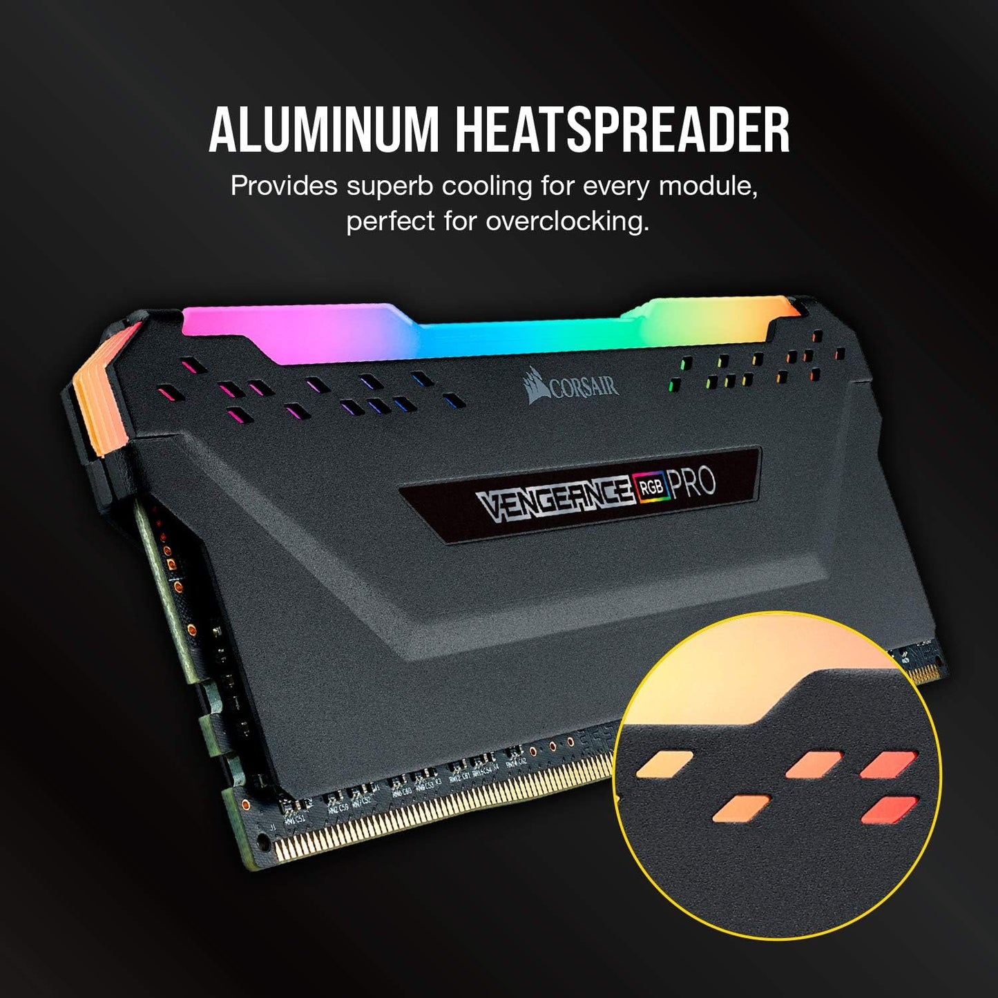 Corsair Vengeance RGB PRO 16GB (2x8GB) DDR4 3200MHz C16 LED Desktop Memory - Black - T