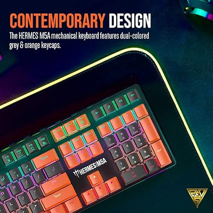 Gamdias Hermes M5A Wired Mechanical Gaming Keyboard with Multi Colors backlights, Aluminum Bezel, Anti-ghosting Keys and N-Key Rollover (Blue Mechanical Switch)