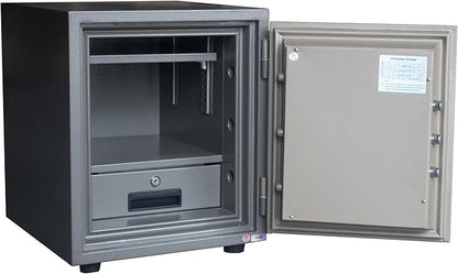 LGSafe LG51K Fireproof Safe Box - Anti-Burglar Home and Office Safe with an Adjustable Shelf, Dual Locks Besides an Internal Lockable Drawer (H51 x W42 x D48 CM, 80KG) - Made in Vietnam