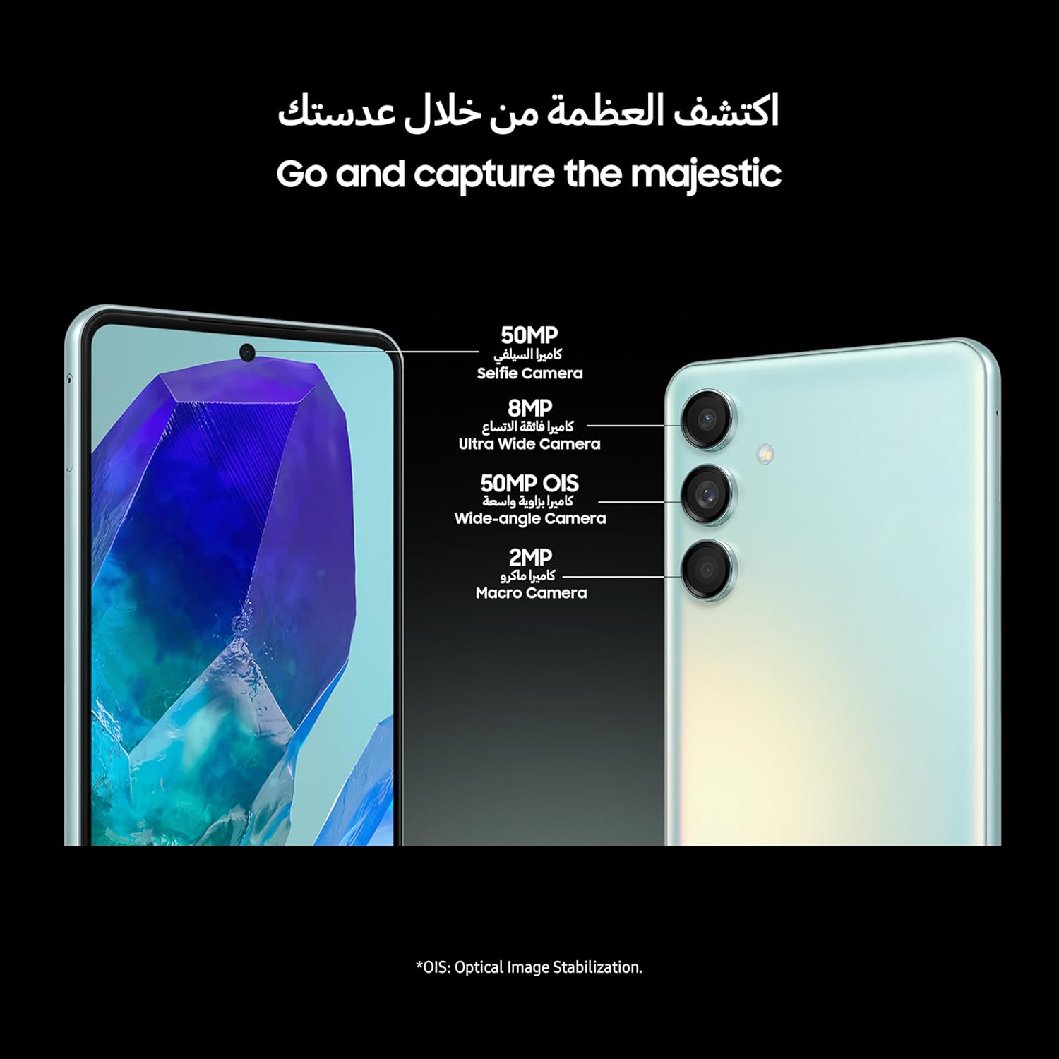 Samsung Galaxy M55 5G, Android Smartphone, Dual SIM Mobile Phone, 8GB RAM, 256GB Storage, Light Green 1 Year Warranty/Local Version - T