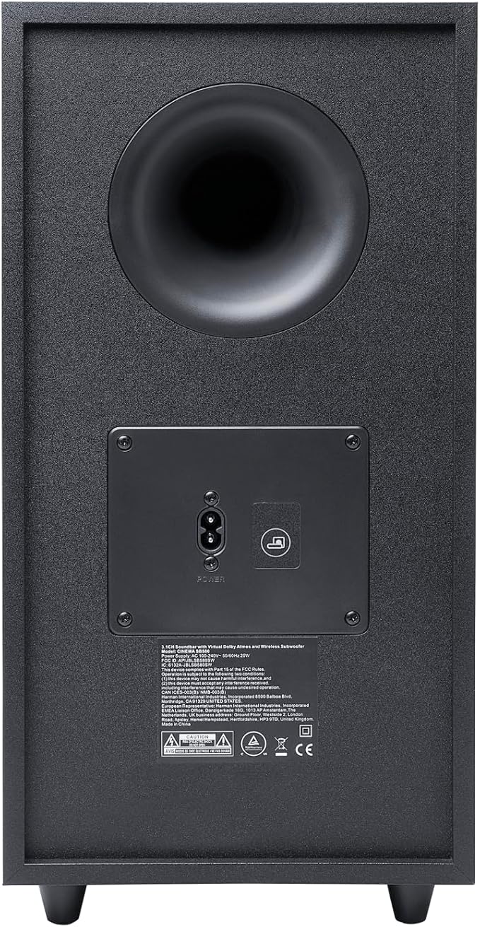 JBL Cinema SB580 3.1 Channel Soundbar with Virtual Dolby Atmos and Wireless Subwoofer - JBLSB580BLKUK, Black