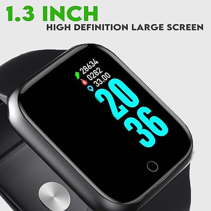 Value Smash Full Screen Bluetooth Heart Rate Monitor Smartwatch Compatible with Apple iOS Android Phone (Black)