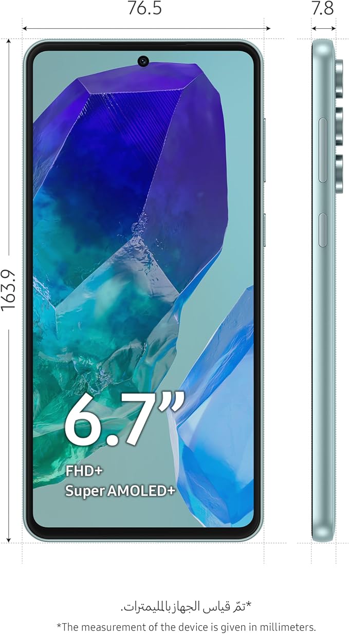 Samsung Galaxy M55 5G, Android Smartphone, Dual SIM Mobile Phone, 8GB RAM, 256GB Storage, Light Green 1 Year Warranty/Local Version - T
