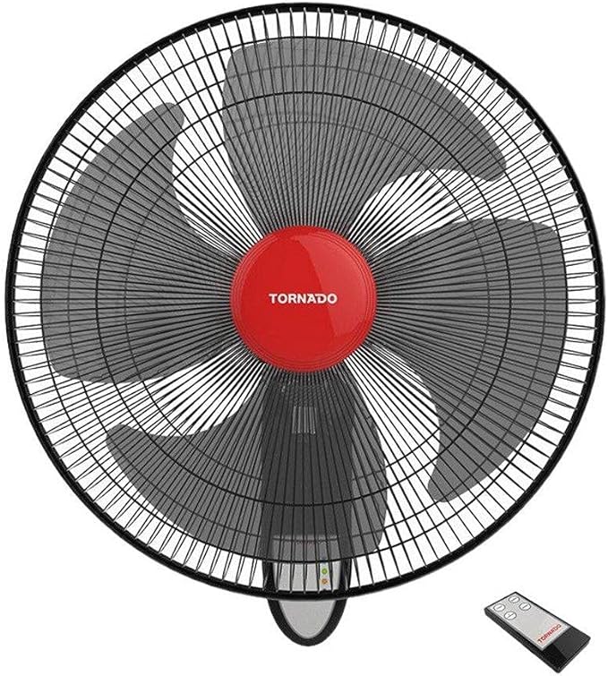 TORNADO Wall Fan 16 Inch 4 Blades Remote Black EPS-16R