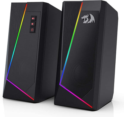 Redragon GS520 Anvil RGB Desktop Speakers, 2.0 Channel PC Computer Stereo Speaker with 6 Colorful LED Modes