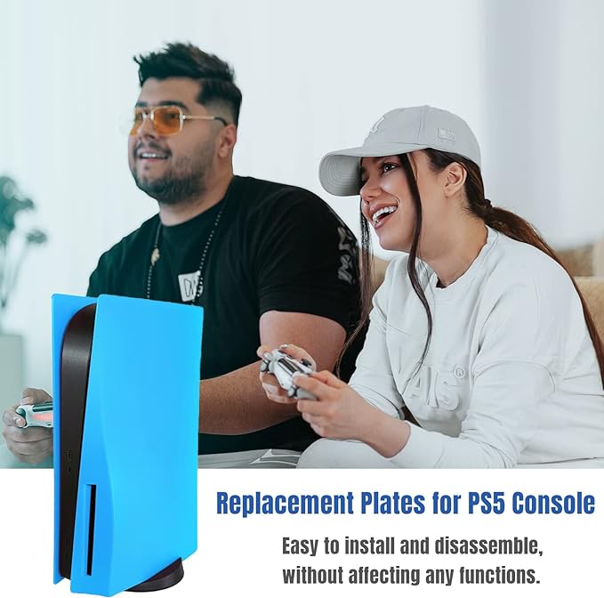 Disc Edition Face Plates Cover Skins Shell Panels for PS5 Console, Playstation 5 Accessories Faceplate Protective Shell Replacement Plate Dustproof Anti-Scratch (Disc Starlight Blue)