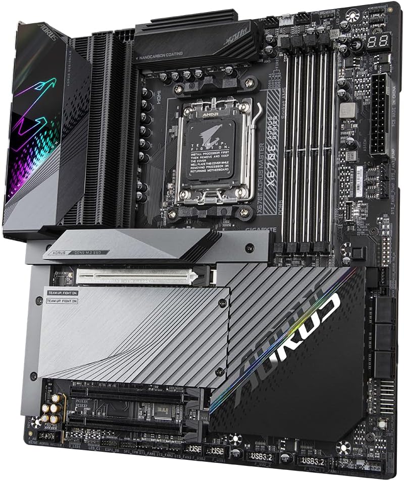 Gigabyte X670E AORUS MASTER ATX Motherboard - Supports AMD Ryzen 7000 Series CPUs (Socket AM5), DDR5 6400(OC), 1x PCIe 5.0 x16, 1x PCIe 4.0 x16, 2x M.2 PCI-E 5.0, 2x M.2 PCI-E 4.0, 2.5G LAN & Wi-Fi 6E - T