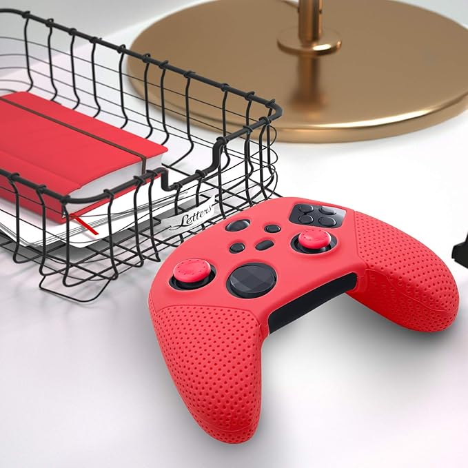 ECHZOVE X-Box Series X/S Controller Silicone Cover Case, X-Box Series X Controller Skin Silicone - Red - T