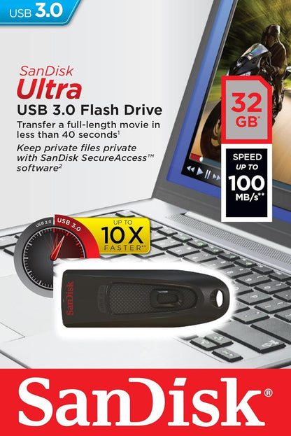 SanDisk Ultra 32GB, USB 3.0 Flash Drive, 130MB/s read