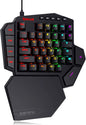 Redragon K585 DITI RGB One-Handed Mechanical Gaming Keyboard - Blue Switches - 42 Keys -7 Onboard Macro Keys - Detachable Wrist Rest,Black