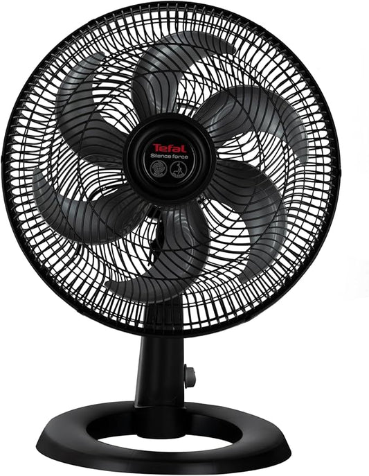 Tefal Silence Force Desk Fan, 16 Inch, 3 Speeds, Black - VG4110EE