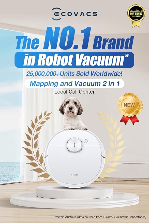 ECOVACS 2300Pa Suction Power Deebot N8 Robot 2-in-1 Multi-Floor Mapping Vacuum Cleaner