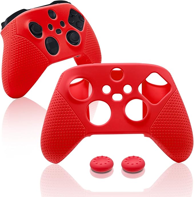 ECHZOVE X-Box Series X/S Controller Silicone Cover Case, X-Box Series X Controller Skin Silicone - Red - T