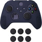 eXtremeRate PlayVital Midnight Blue 3D Studded Edition Anti-slip Silicone Cover Skin for Xbox Series X Controller, Soft Rubber Case Protector for Xbox Series S Controller with 6 Black Thumb Grip Caps - T