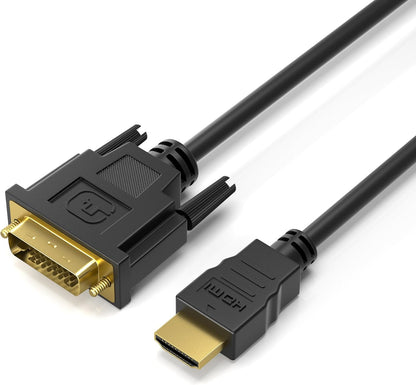 JAMEGA HDMI to DVI Adapter Cable 1m - Bidirectional Cable (HDMI to DVI and DVI to HDMI) 24+1, DVI to HDMI Cable with 1080P High Speed FullHD 3D Dual Link Adapter Converter for Laptop Desktop Xbox