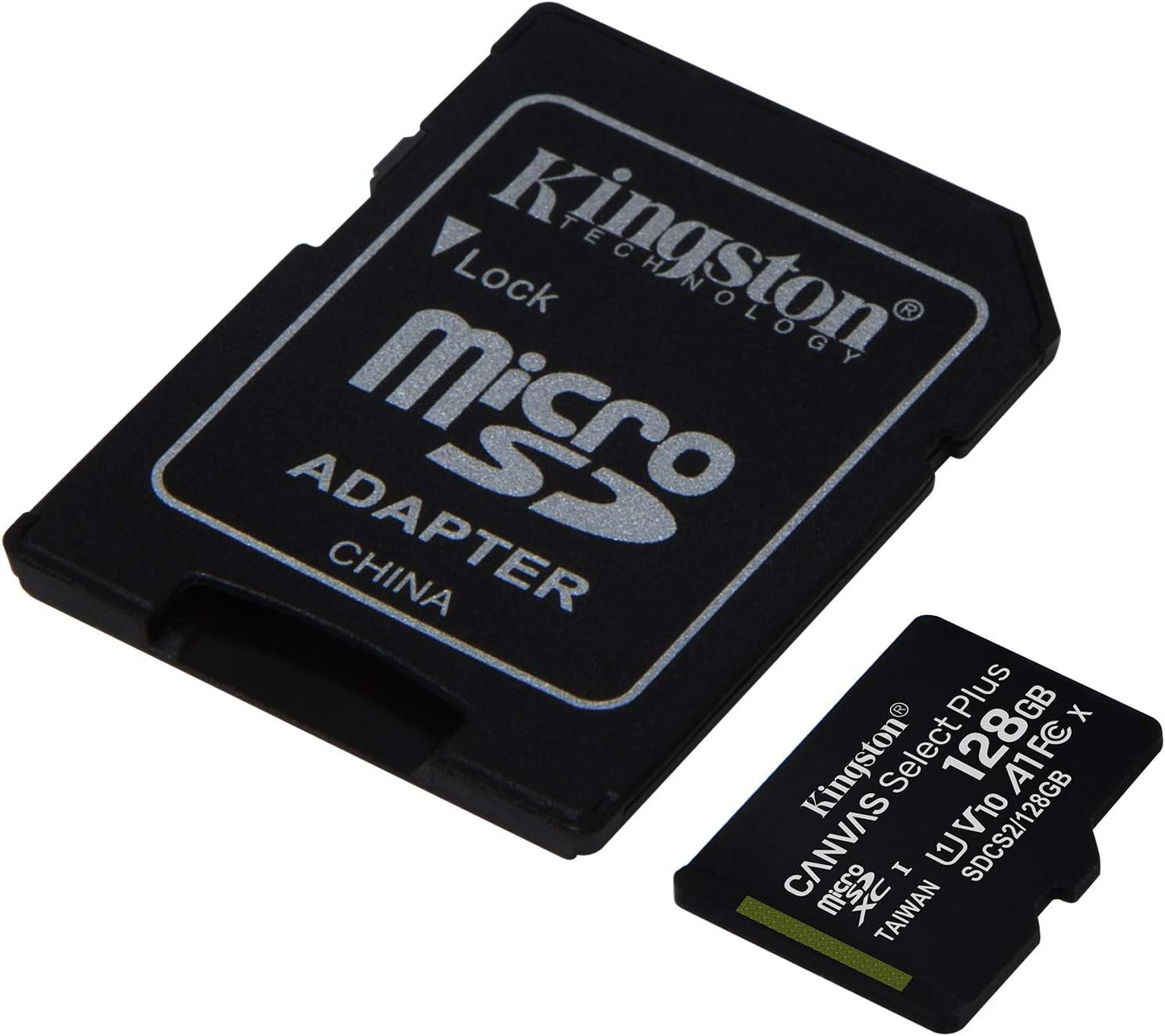 kingston 128GB micSDXC Canvas Select Plus 100R A1 C10 Card + ADP, SDCS2/128GB, black