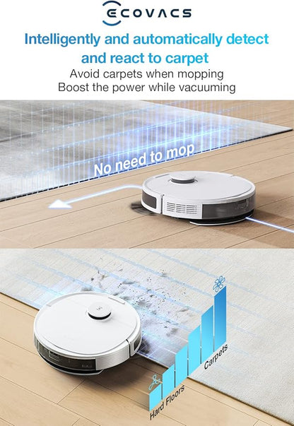 ECOVACS 2300Pa Suction Power Deebot N8 Robot 2-in-1 Multi-Floor Mapping Vacuum Cleaner