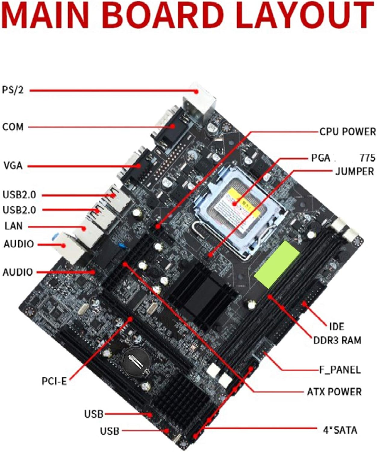 Motherboard LGA 775 DDR3 for Intel G41 Chipset Dual Channel Desktop Computer Mainboard Support IDE Port - T