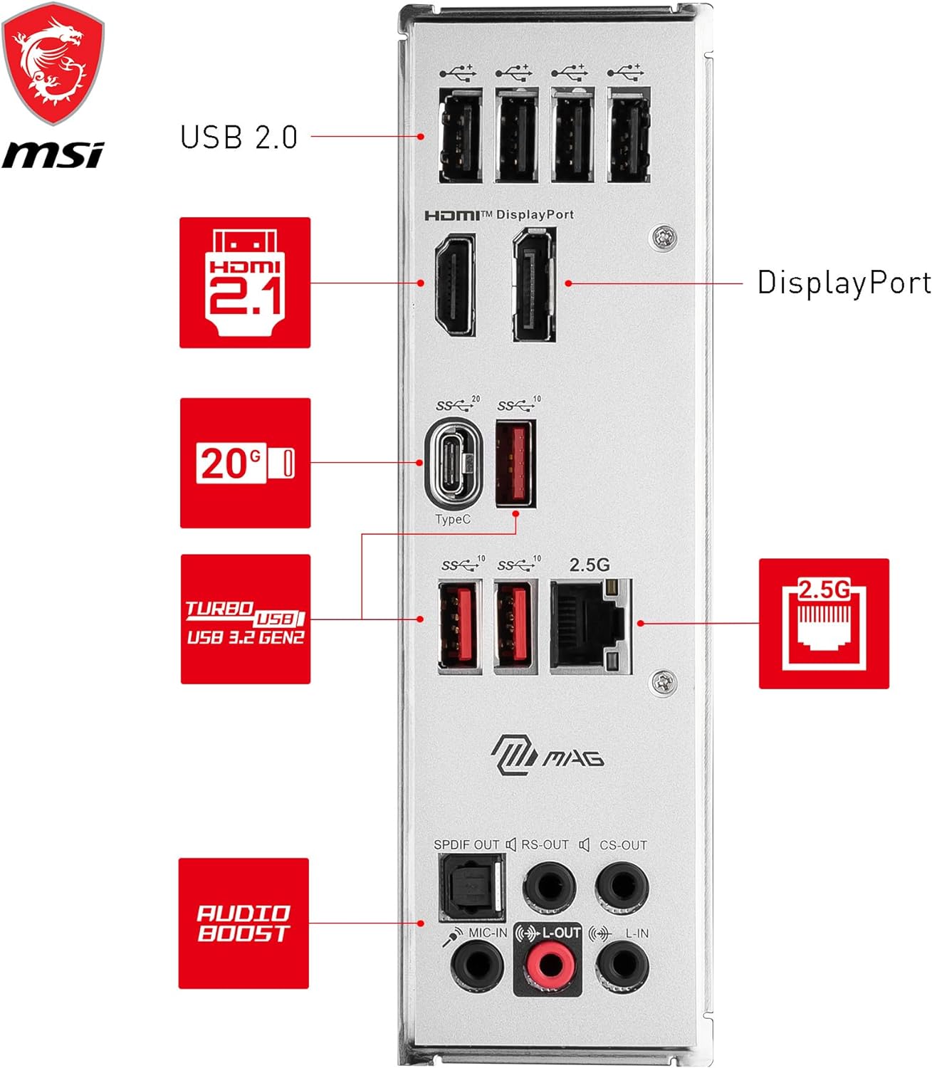 MSI MAG B760M Mortar WiFi Gaming Motherboard, Supports 12th/13th Gen Intel Processors, LGA 1700, DDR5, PCIe 5.0, M.2, 2.5Gbps LAN, USB 3.2 Gen2, Wi-Fi 6E, mATX - Black