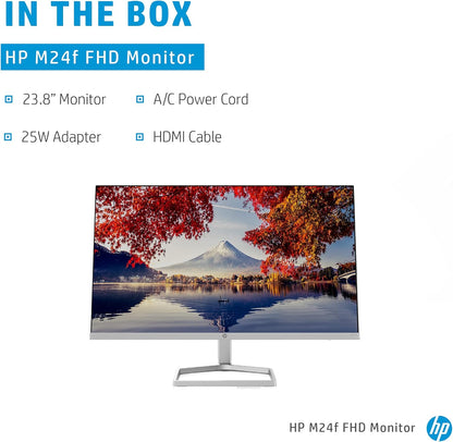 HP M24f Full HD 23.8" IPS LCD Monitor with HDMI,VGA,AMD FreeSync -Silver Black