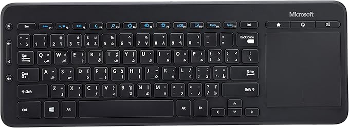 Microsoft N9Z-00019 Microsoft Wireless All -in-one Media Keyboard Black (Arabic Keyboard)