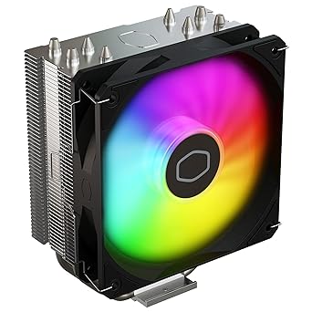 Cooler Master Hyper 212 Spectrum V3 CPU Air Cooler, ARGB Sync, 120mm PWM Fan, 4 Copper Direct Contact Heat Pipes, 152mm Tall, Brackets AMD Ryzen AM5/AM4, Intel LGA1700/1200 (RR-S4NA-17PA-R1)