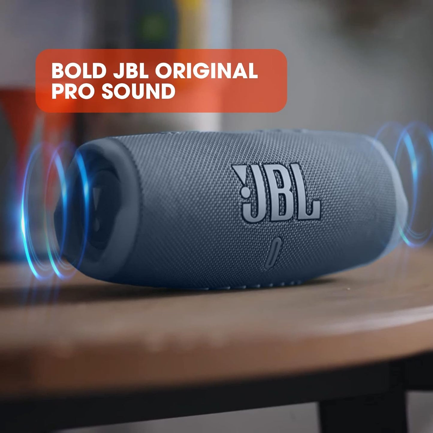 JBL Charge 5 Portable Speaker, Built-In Powerbank, Powerful Pro Sound, Dual Bass Radiators, 20H of Battery, IP67 Waterproof And Dustproof, Wireless Streaming, Connect - Blue, JBLCHARGE5BLU, Bluetooth