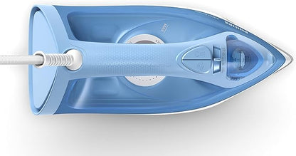 Philips 3000 Series Steam Iron - 35 g/min Continuous Steam, 160 g Steam Boost, Ceramic, Built-in Calc Clean Slider, 2200W, Blue - DST3020/20