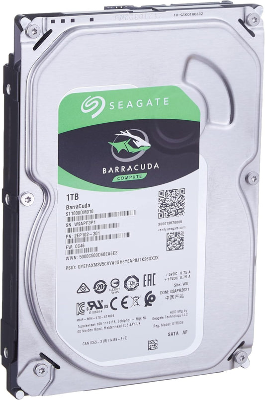 Seagate 1TB BarraCuda SATA 6Gb/s 64MB Cache 3.5-Inch Internal Hard Drive - ST1000DM010