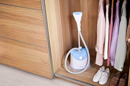 Philips Standing Garment Steamer - Steam Flow of 32 Grams per minute - 1600W - Water tank capacity 1.4 Litre - 50/60Hz - Easy Touch/Blue GC482/26